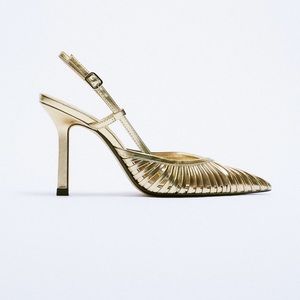 NEW Metallic Slingback Heel Zara